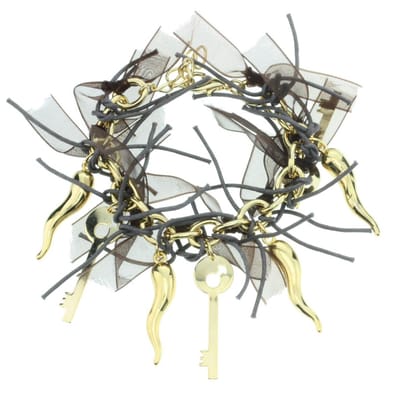 Behave - armband sleutelhangers zwart - speels en edgy - dames