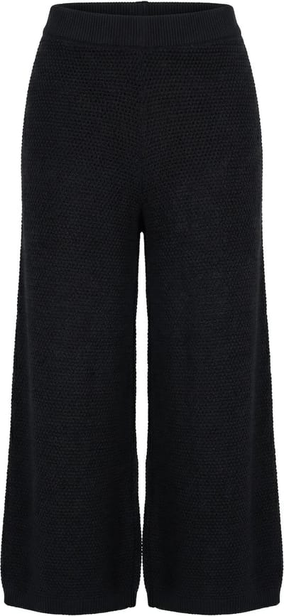 Studio Untold - Dames - Broek wijde rechte pijpen breisel met structuur - Zwart - Maat 54+