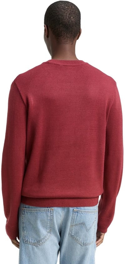 Tom Tailor Denim - Gebreide trui met ronde hals - Maat XXL - burnt russet