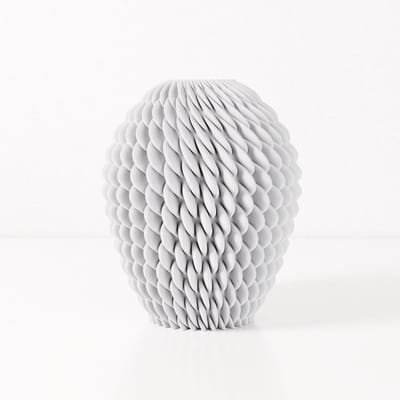 Fleuriek vaas CHLOE - Wit H30 cm - Ronde designvaas met bijzonder reliëf - Unieke vaas voor een modern interieur - Bolvaas voor tafel of dressoir