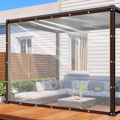 Unyqoos® Waterdicht en Transparant Afdekzeil met Oogjes voor Tuin en Meubels 2x4m