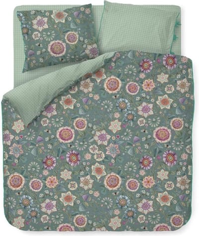 Pip Studio Viva Las Flores Dekbedovertrek - Lits-jumeaux - 240x200/220 cm - Groen