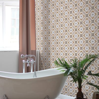Zelfklevende muurstickers voor tegels, keuken en badkamer - 60 AZULEJOS GUIPUSCOA CEMENT TEGELSTICKERS - 60 stickers 10x10cm