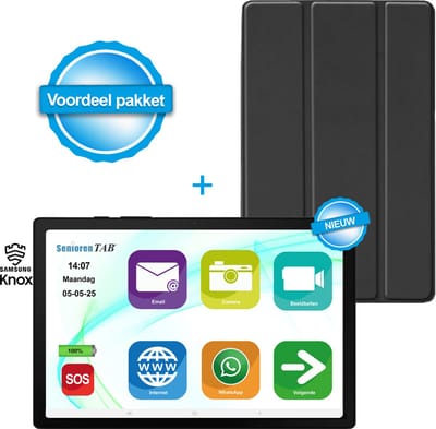 SeniorenTAB tablet Plus Voordeelpakket - Op basis van Samsung - 64GB - Wifi - 11 inch - inclusief beschermhoes