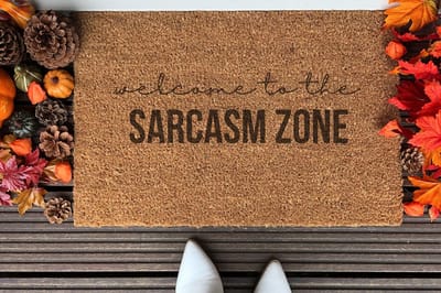Welcome To The Sarcasm Zone | 90x60 cm | Nieuwe huis cadeau | Ingangsmat | Deurmat met stijl | Verhuizing cadeau | Praktisch & trendy | Perfect voor binnenkomst | Cadeau voor nieuwe woning