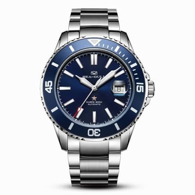 Automatisch Horloge voor Mannen RVS Band 200M Waterdicht Mechanisch met Kalender en Lichtgevende Functie