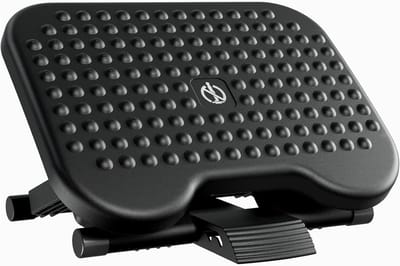 Verstelbare Voetensteun - Ergonomische Ondersteuning - Thuiswerken Comfort - Met Massagefunctie - 45x33 cm - Zwart