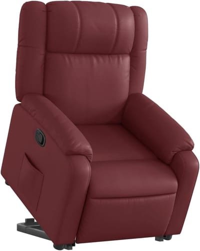 Opsta Stoel - Hulp Stoel - Comfortabel Zitten - Elektrische Hulpfunctie - 77x95x99 cm - Wijnrood