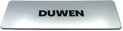 Deurbordje met Tekst duwen - Formaat 150 mm x 50 mm x 1,6 mm - Incl. plakstrip | Geborstelde RVS-look toplaag | Gratis Verzending | Decoporta