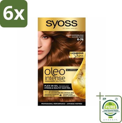 Syoss Oleo Intense - Haarverf - 6-76 - Warm Koperblond - 115ml x 6