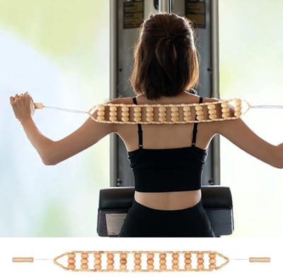 Unyqoos® Houten rugmassageapparaat met ergonomisch ontwerp voor diepe ontspanning