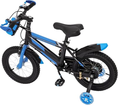 Kinderfiets - Loopfiets Stabilisatoren - Leren Fietsen - Inclusief Drinkfles - 14 Inch - Zwart Blauw