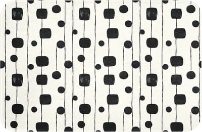 WC mat 60x40 cm - Antislip - Grafisch - Modern - Zwart - Toiletmat - Vloermat - Douchemat - Toilet tapijt - Toiletmatten