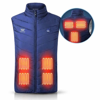 Ferodelli Verwarmde Bodywarmer - Elektrische Bodywarmer - Heated Vest - Jas - Kleding - Oplaadbaar - Unisex - Blauw Maat S