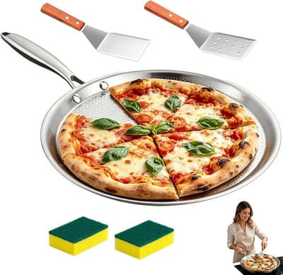 Titanium Pannenkoekenpan - Crêpepan Bakplaat - Gelijkmatig Bakken - Natuurlijke Antiaanbaklaag - 30 Cm - Grijs