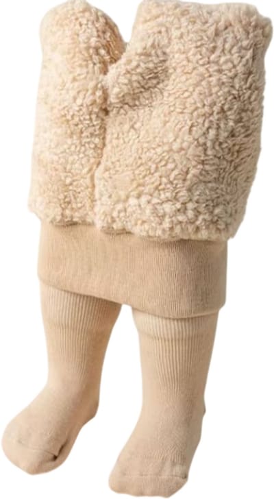 Super Warme Winter Legging voor Meisjes – Dikke Katoenen Baby Legging met Verticale Strepen, Zachte Thermolegging voor Baby’s en Peuters, Kinder Tights voor Koude Dagen – Maat S (12-24 Maanden)
