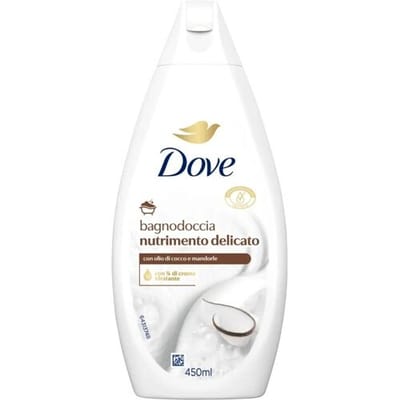 Dove Douchegel Nutrimento Delicato – Kokosolie & Amandelolie – Voedende Body Wash –6 X 450 ml