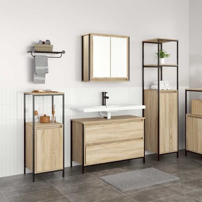 vidaXL - Badkamermeubel - Set - 3 - st - Sonoma - Eik - 90 - x - 34,5 - x - 60 - cm