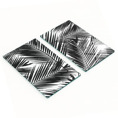 Decoratieve glazen snijplanken met palmbladerenmotief, 2x30x52 cm