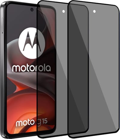 2x Geschikt voor Motorola Moto G15 / G05 / E15 - Privacy Screenprotector - Beschermglas - Privé GuardCover