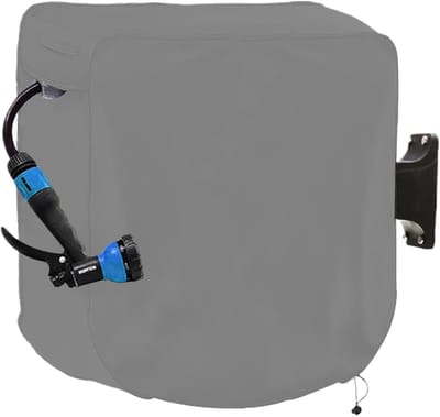 Slanghaspel Beschermhoes - Oprolhoes Tuinslang - Buitenonderhoud Tuin - Stofvrij Vervagingsbestendig - 60x45x60cm - Grijs