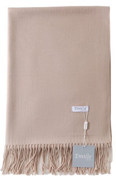 Emilie Collection - sjaal - omslagdoek - pashmina - donkerbeige - 180X60CM - 100% Gerecycled polyester