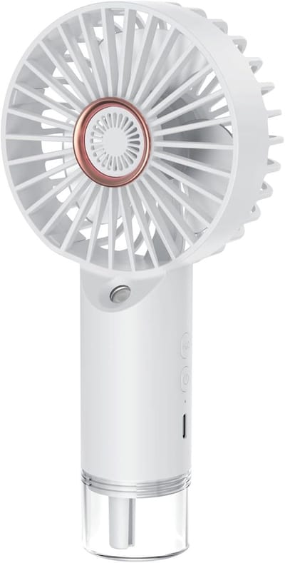 VHV - Mini ventilator met mistfunctie - handventilator USB oplaadbaar - draagbare verkoeler USB oplaadbaar met mistfunctie wit - voor camping, kantoor, reizen en warme dagen