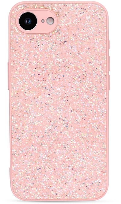 Casemania Hoesje Geschikt voor Apple iPhone 16e - Roze - Diamant Glitter Back Cover