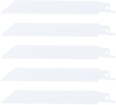 Dailygoods- Reciprozaagbladen Bi-Metaal 5 Stuks - Snijden van Metaal/Plastic - Lemmet Lengte 150 mm - Tandafstand 10/14T - Universele Schacht - Verbeterde Duurzaamheid - Zaagbladen