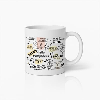 330ml Gepersonaliseerde Motivatie Mok – Aanpasbare Dagelijkse Herinnering Keramische Koffiebeker voor Positieve Energie