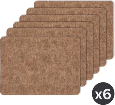 Placemat TRUMAN rechthoekig, SET/6, 33x45 cm, dubbelzijdig, walnoot