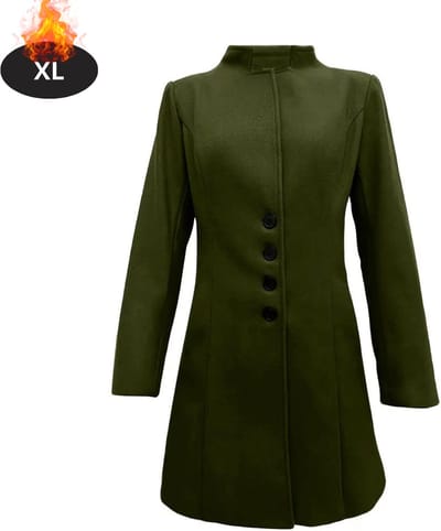 Livano Mantel Dames - Tussenmantel - Jas - Mantelpakje - Trenchcoat - Overjas - Overcoat - Winter - Legergroen - XL