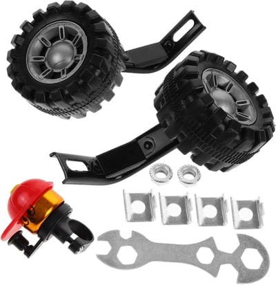 Zijwieltjes Fiets - Hulpwielen Stabilisatorwielen - Fietsen Leren - Eenvoudige Montage - 16 cm - Zwart