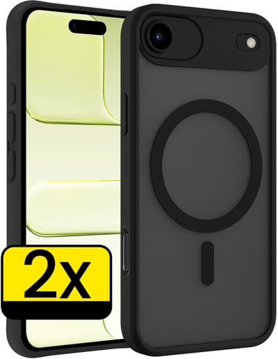 Hoesje - 2 Stuks - Geschikt voor Apple iPhone Air - Magsafe Compatible - Sterk & Shockproof - Back Cover - Shock Proof Case - Telefoon Hoes - Telefoonhoesjes - Zwart