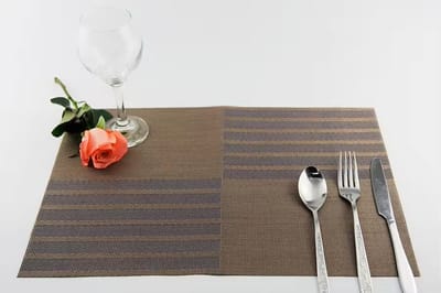 Placemats - Rechthoek - 4 Stuks - Onderlegger - Luxe Uitstraling - Blauw - 30 x 45 - Glans - Zijde .