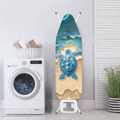 Polyester Strijkplankhoes met unieke zeeschildpad en zeester print voor een stijlvol interieur - XL