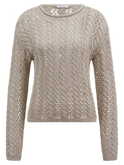 Trui ronde hals Van Peter Hahn beige