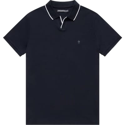 French Connection Trophy Tipped Polo Black/white Size: XS | Polo Shirts Outlet | Heren | Zwart