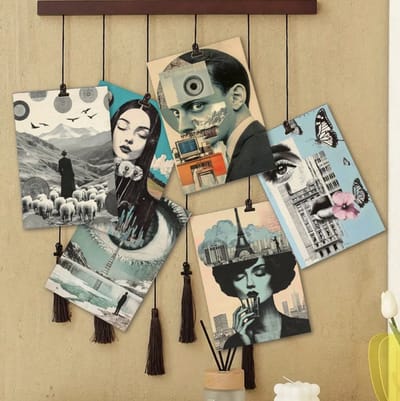 Surrealistische Kunst Kaarten – Set van 32 – Vintage Collage Illustraties – Decoratieve Kaarten – 10 x 14 cm – Collage & Journaling