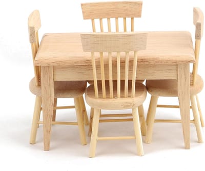 Miniatuur Meubelset - Bureau stoelen - Poppenhuis Decoratie - Houten Constructie - Schaal 1/12 - Niet gespecificeerd