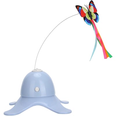 ABS Interactif Électrique Rotatif Clignotant Simulation pour Papillon Jouet pour Chat Remplaçable