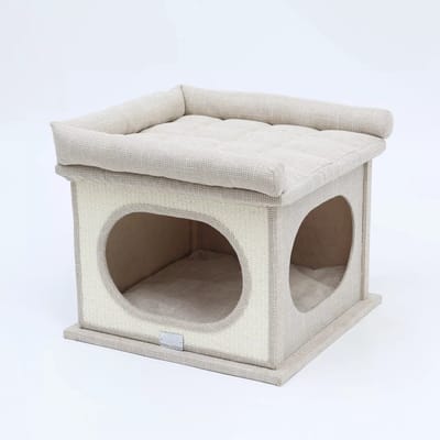Quapas! Kattenhuis of kattenmand of kattengrot met sisalmat Beige