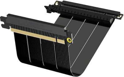 PCIe 5.0 Riser Kabel x16 128GB/s voor RTX 5090/RX 7000 Serie | Flexibele Verticale GPU Montage Zwart