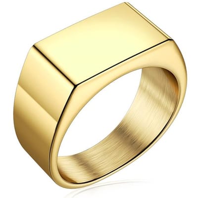 Zegelring Heren Goud kleurig - Staal - Ring Ringen - Papa Cadeau Voor Mannen - Vaderdag