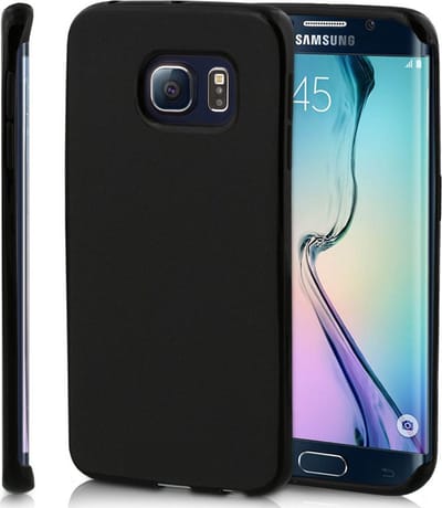 HB Hoesje Geschikt voor Samsung Galaxy S6 Edge - Siliconen Back Cover - Zwart
