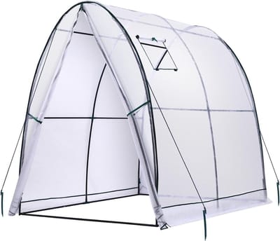 Foliekas Afdekking - Kas Overkapping - Planten Kweken - Alleen Witte Afdekking - 143 x 195 x 143 cm - Wit