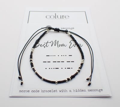 Colure® morse code armband glanzendzwart Best Mom Ever