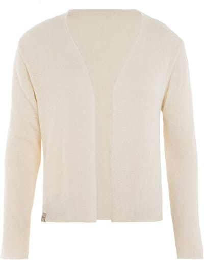 Knit Factory Ella Gebreid Vest - Gebreide dames cardigan - Dames zomervest - Kort vest op heuphoogte - Damesvest gemaakt uit 50% katoen en 50% acryl - Beige - 36/38