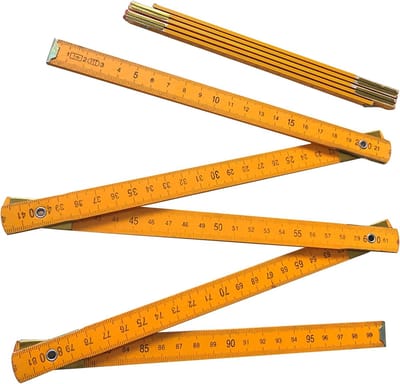 Houten Meetlat - Vouwliniaal - Precisie Meten - Duurzaam Scharnierontwerp - 24 cm - Geel