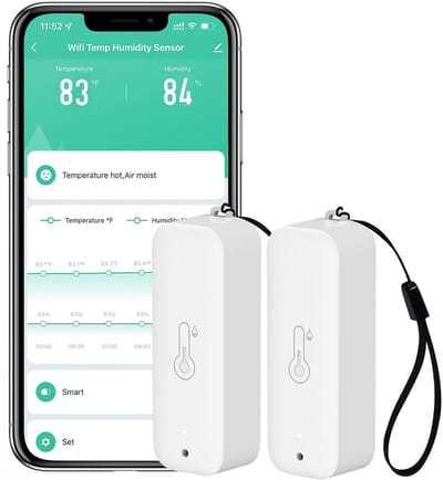 Slimme Wifi Temperatuur en Vochtigheidssensor met App Meldingen